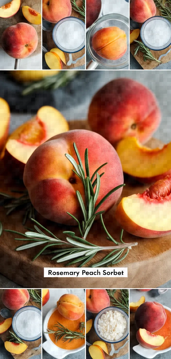 A photo of Rosemary Peach Sorbet Recipe