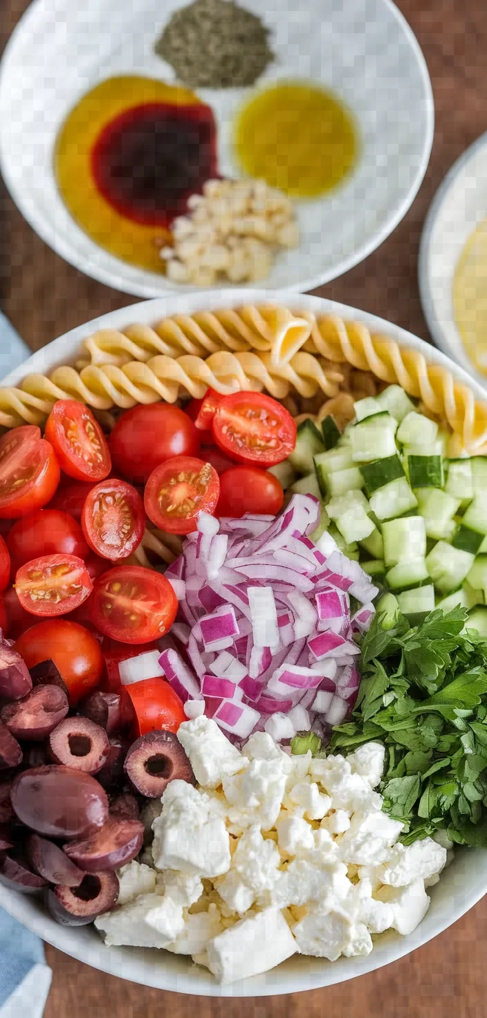 Ingredients photo for Mediterranean Pasta Salad Recipe