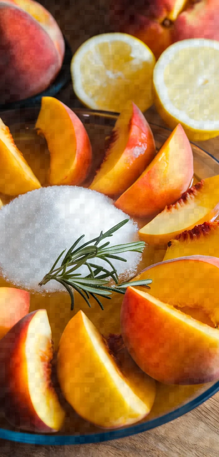 Ingredients photo for Rosemary Peach Sorbet Recipe