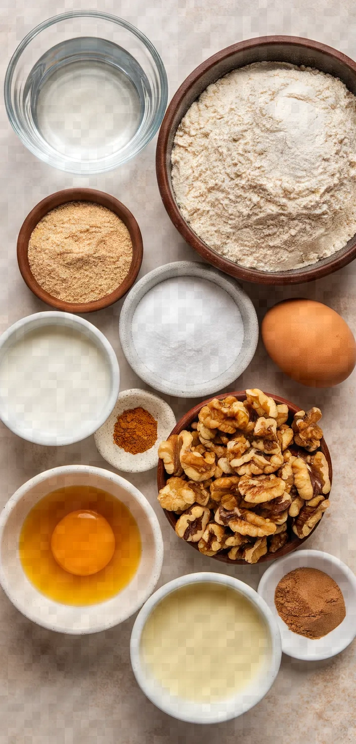 Ingredients photo for Walnut Strudel Made From Yeast Dough Recipe