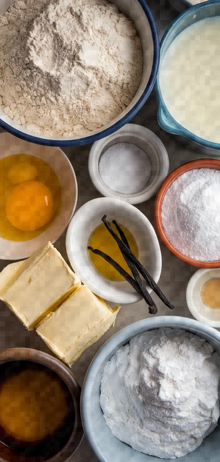 Ingredients photo for Austrian Cream Cheese Crepes Vanilla Sauce Recipe