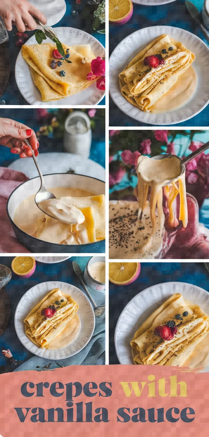 A photo of Austrian Cream Cheese Crepes Vanilla Sauce Recipe