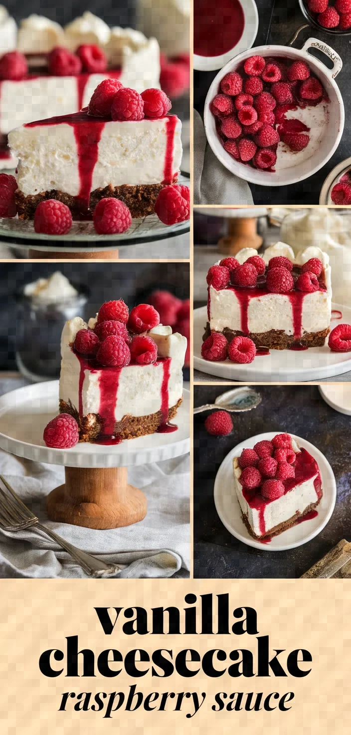 A photo of Vanilla Creamcheese Dessert With Raspberry Sauce Recipe