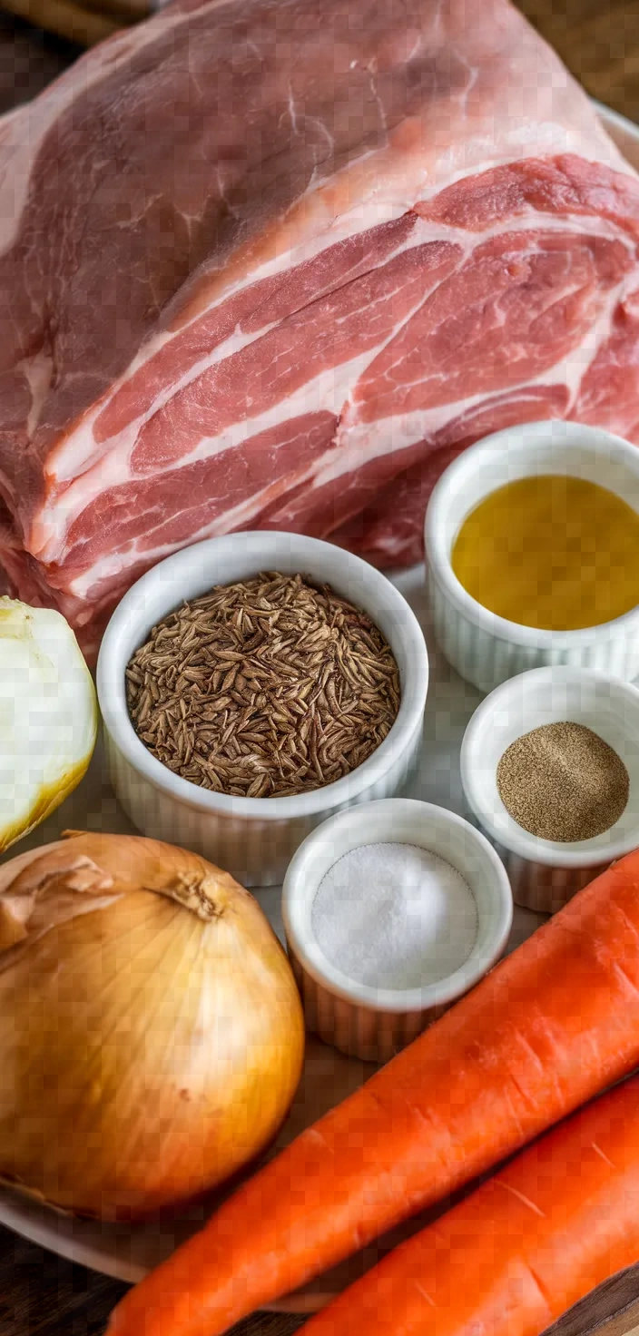 Ingredients photo for Perfect Crispy Roast Caraway Pork Roast Recipe