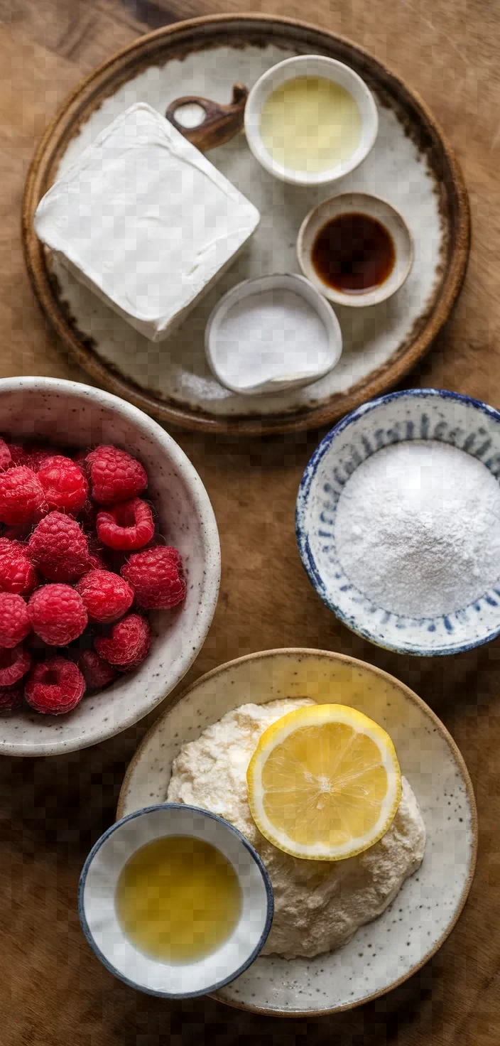 Ingredients photo for Vanilla Creamcheese Dessert With Raspberry Sauce Recipe